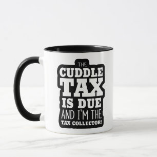 CUDDLE TAX IS DUE CUTE PUPPY KITTY MUG
