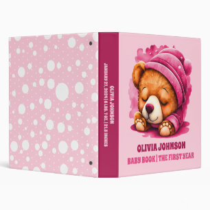 Cuddle Up Teddy Bear Pink Baby Girl Photo Album Binder
