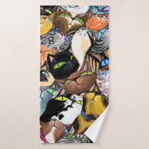 Cuddling Cats Hug Funny Bath Towels