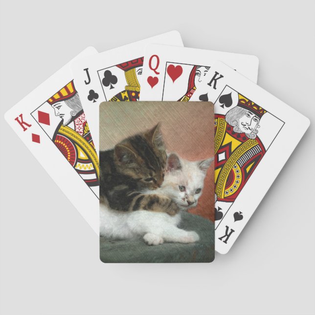 Cuddling kittens playing cards (Back)
