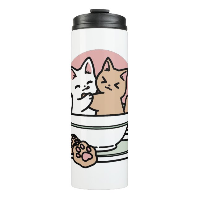 Cuddling Kitties in a Cup - Adorable Tea Time (Front)