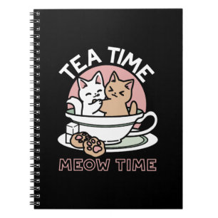 Cuddling Kitties in a Cup - Adorable Tea Time Notebook