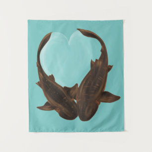 Cuddling Nurse Sharks Tapestry