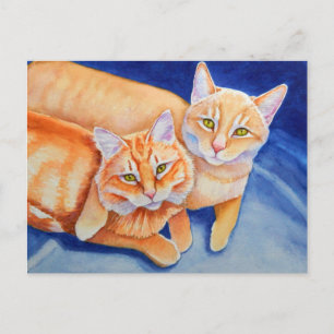 Cuddling Orange Tabby Cats Postcard