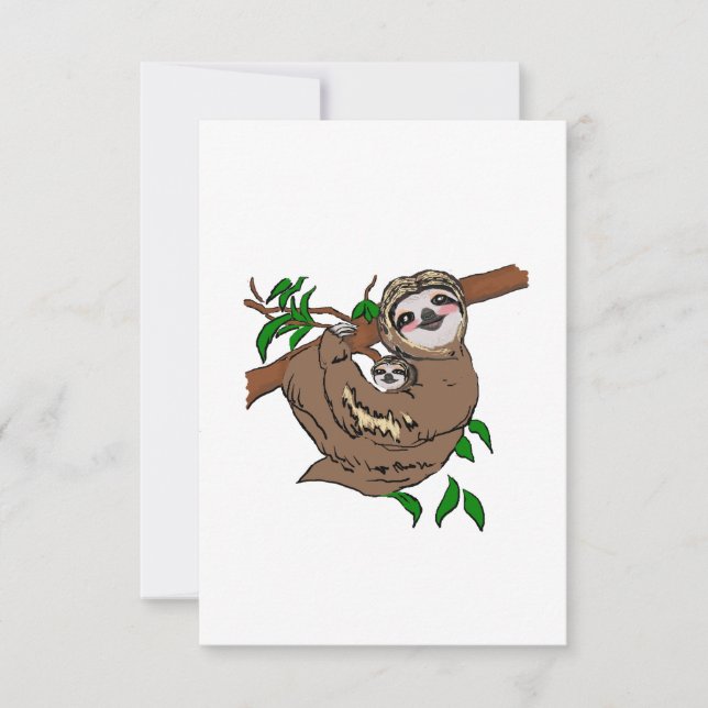 Cuddling Sloth Card (Front)