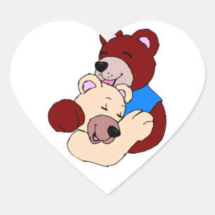 Cuddly Bears Heart Sticker