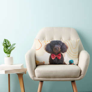 Cuddly Black Poodle Plush Throw Pillow Cover