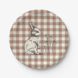 Cuddly Bunny Rabbits Bonanza - Happy Easter. Paper Plate