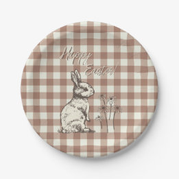 Cuddly Bunny Rabbits Bonanza - Happy Easter. Paper Plate