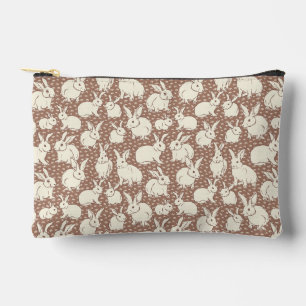 Cuddly Bunny Rabbits Bonanza - Mocha Mousse.   Accessory Pouch