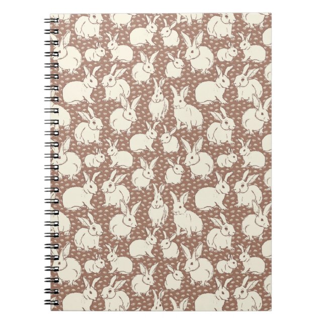 Cuddly Bunny Rabbits Bonanza - Mocha Mousse.  Notebook (Front)
