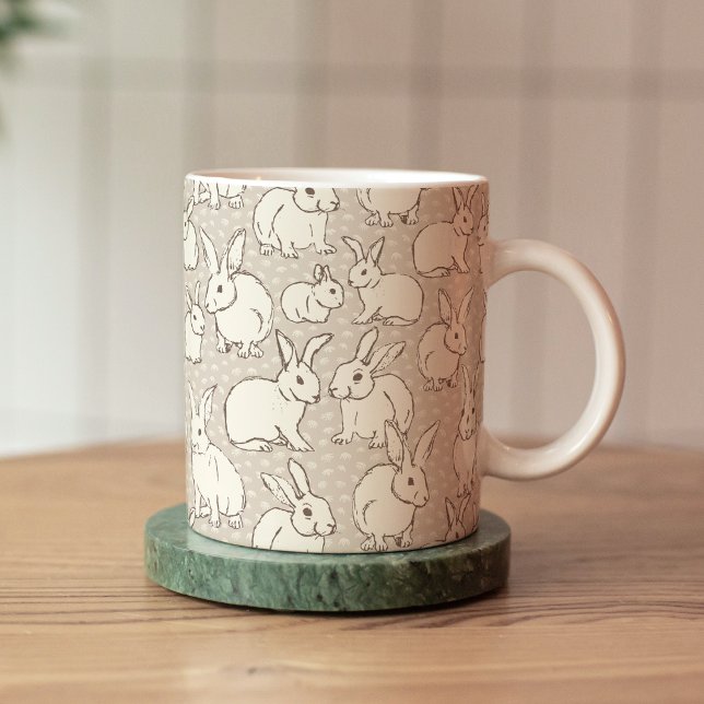 Cuddly Bunny Rabbits Bonanza - pattern.   Coffee Mug (Creator Uploaded)