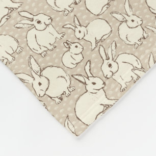 Cuddly Bunny Rabbits Bonanza - pattern. Fleece Blanket