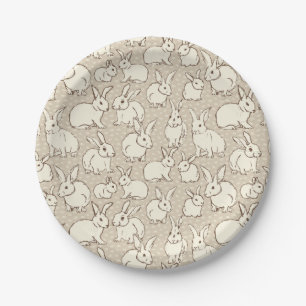 Cuddly Bunny Rabbits Bonanza - pattern.   Paper Plate