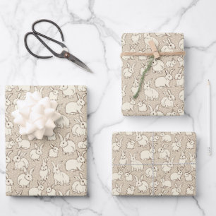 Cuddly Bunny Rabbits Bonanza - pattern.   Wrapping Paper Sheet