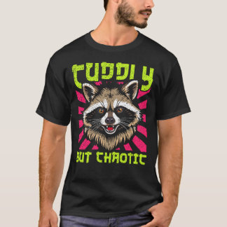 Cuddly But Chaotic Retro Raccoon T-Shirt