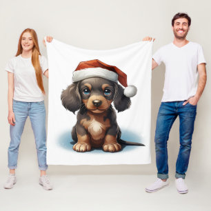 🐾 Cuddly Canine Christmas Fleece Blanket 🎅