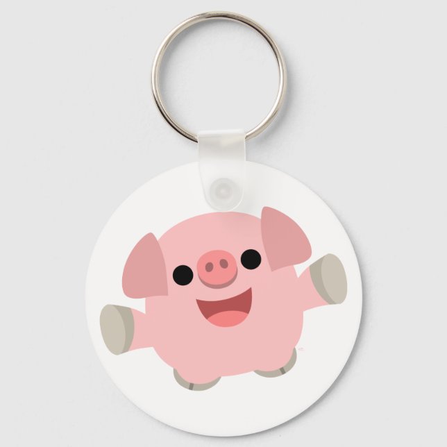 Cuddly Cartoon Pig keychain (Front)
