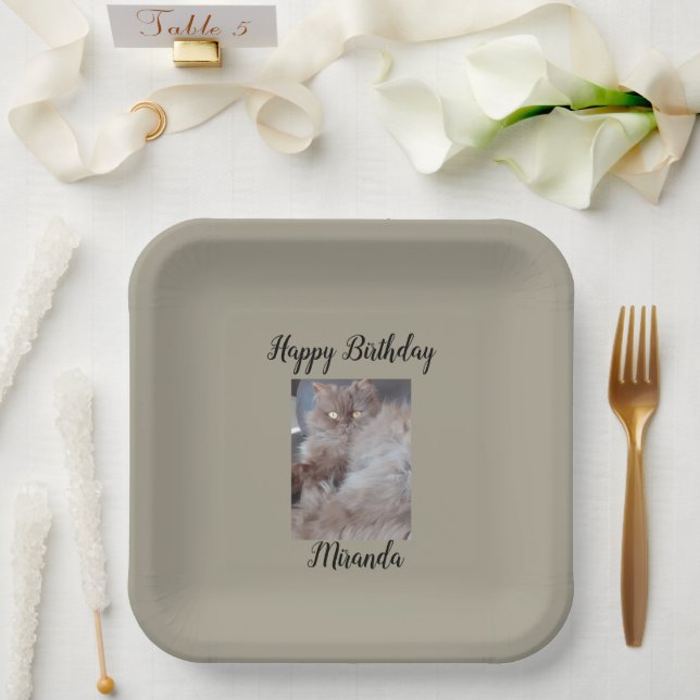 Cuddly Cat Paper Plate (Wedding)