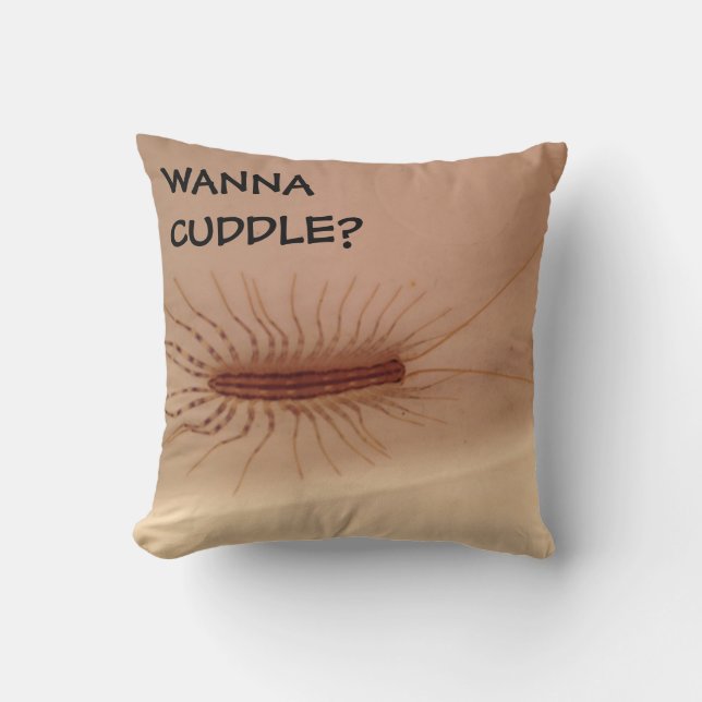 Cuddly Centipede Throw Pillow (Front)