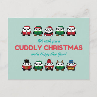 Cuddly Christmas Panda Bear Postcard
