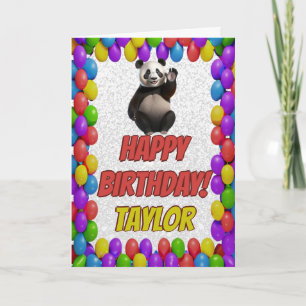 Cuddly Cute Panda Bear Greeting Happy Birthday Card