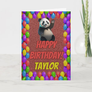 Cuddly Cute Panda Bear Greeting Happy Birthday Card