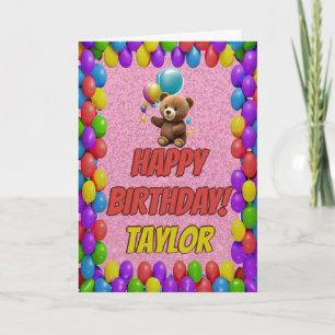 Cuddly Cute Teddy Bear Greeting Happy Birthday Card