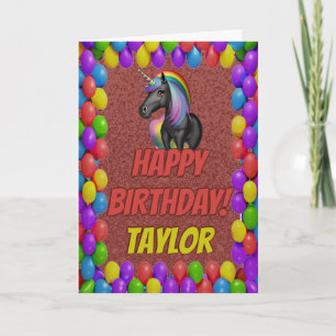 Cuddly Cute Unicorn Greeting Happy Birthday Card