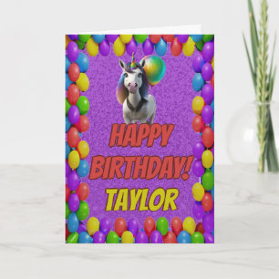 Cuddly Cute Unicorn Greeting Happy Birthday Card