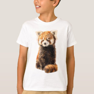 Cuddly Fluffy Red Panda Illustration Kids T-Shirt