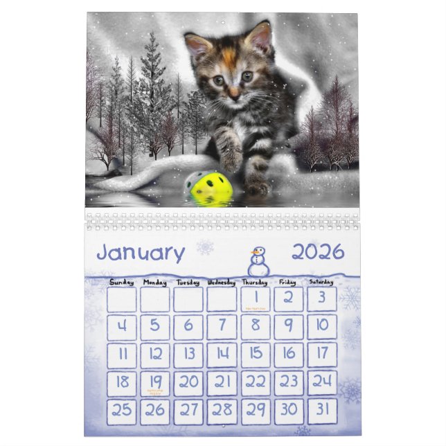 Cuddly Kittens Calendar (Jan 2026)