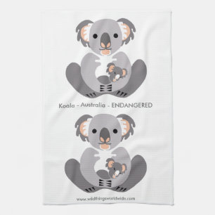 Cuddly KOALA -Conservation - Endangered animal Kitchen Towel