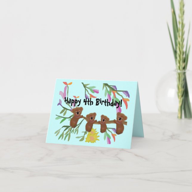 Cuddly Koalas Birthday Cards (Front)