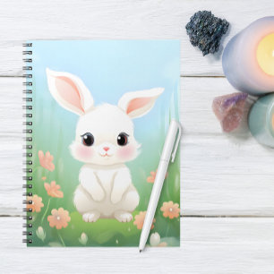 Cuddly Meadow: Baby Rabbit in Spring Flowers  Notebook