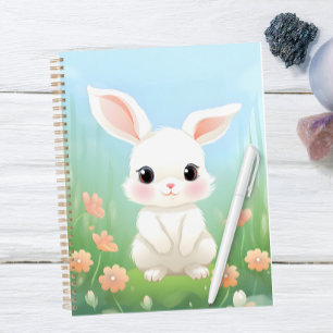 Cuddly Meadow: Baby Rabbit in Spring Flowers Planner