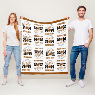 Cuddly Medium Size Football Mom Fleece Blanket