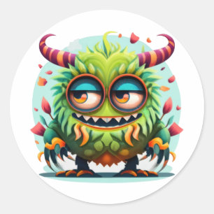 Cuddly Monster Classic Round Sticker