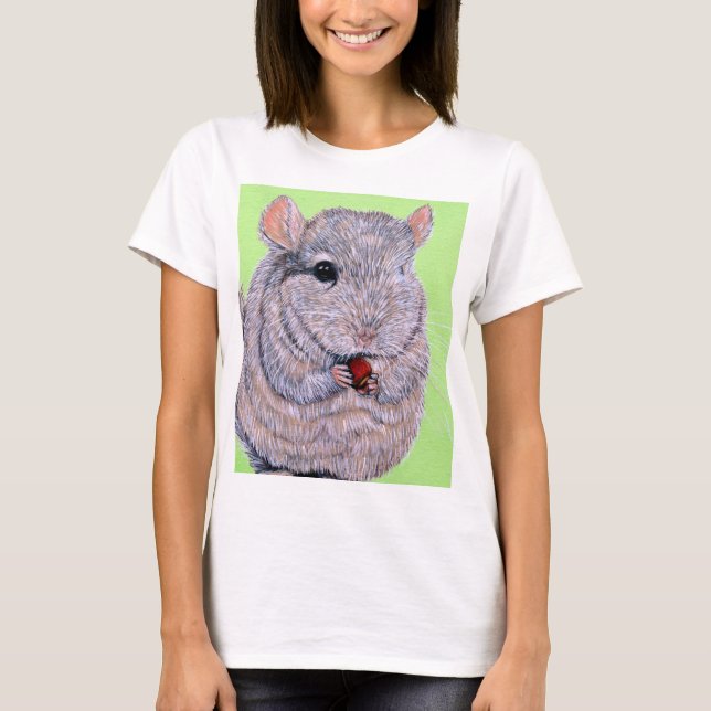 Cuddly Nibbling Chinchilla Painting T-Shirt (Front)