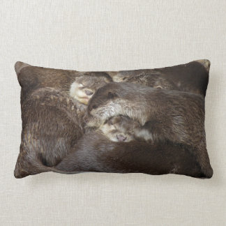 Cuddly otters lumbar pillow