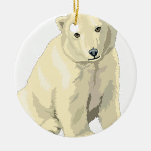 Cuddly Polar Bear Ceramic Ornament