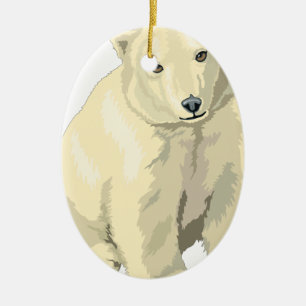 Cuddly Polar Bear Ceramic Ornament