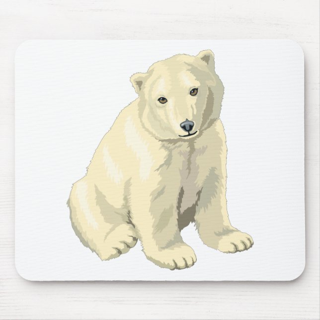 Cuddly  Polar Bear Mouse Pad (Front)