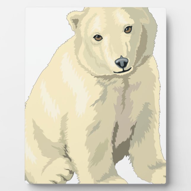 Cuddly  Polar Bear Plaque (Front)