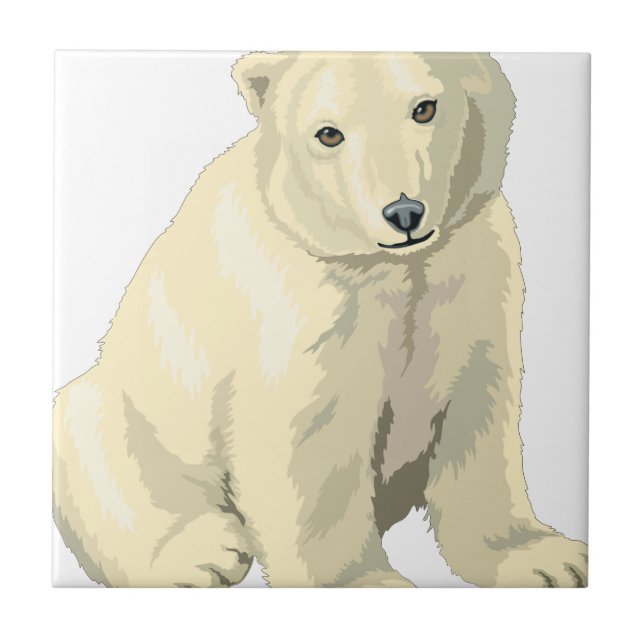 Cuddly  Polar Bear Tile (Front)