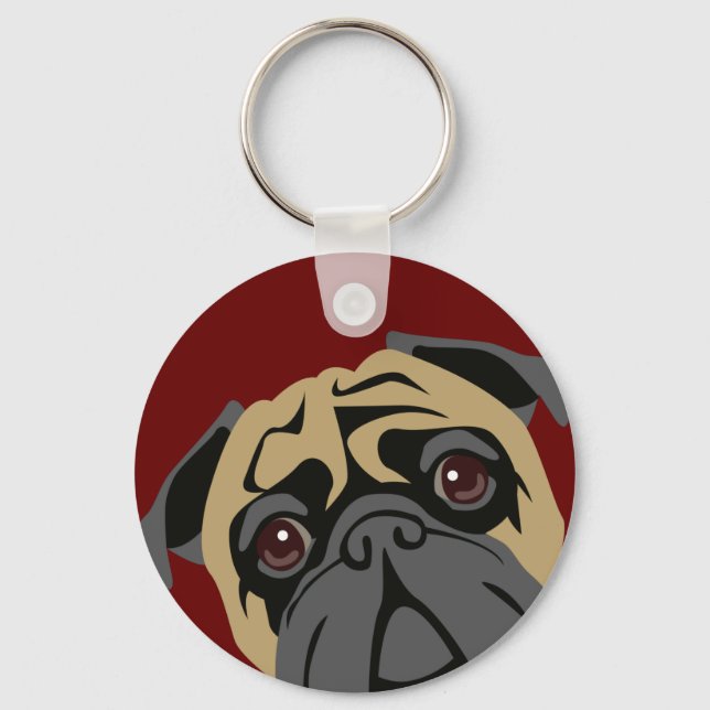 Cuddly Pug Keychain (Front)