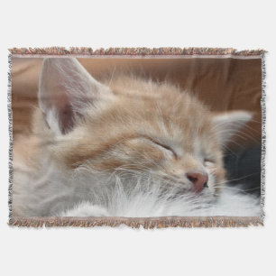 Cuddly Sleeping Cat Sherpa Blanket