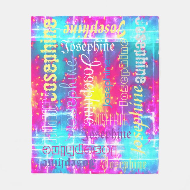 Cuddly Warm Colourful fleece Personalized Name Blanket (Front)