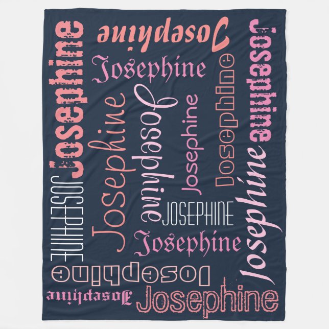 Cuddly Warm fleece Personalized Name Blanket (Front)