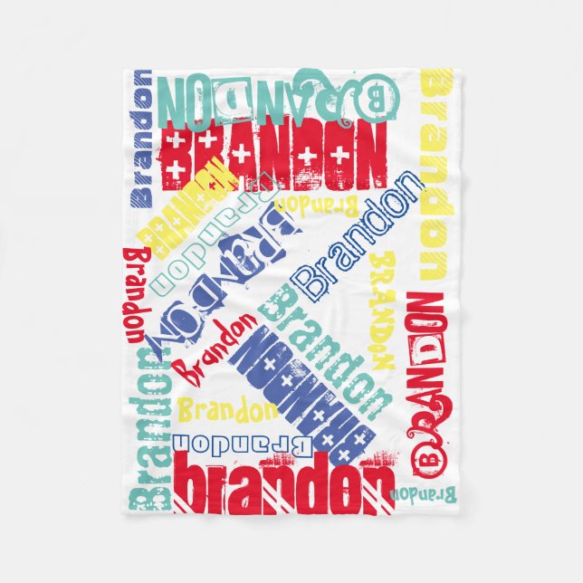 Cuddly Warm fleece Personalized Name Blanket (Front)